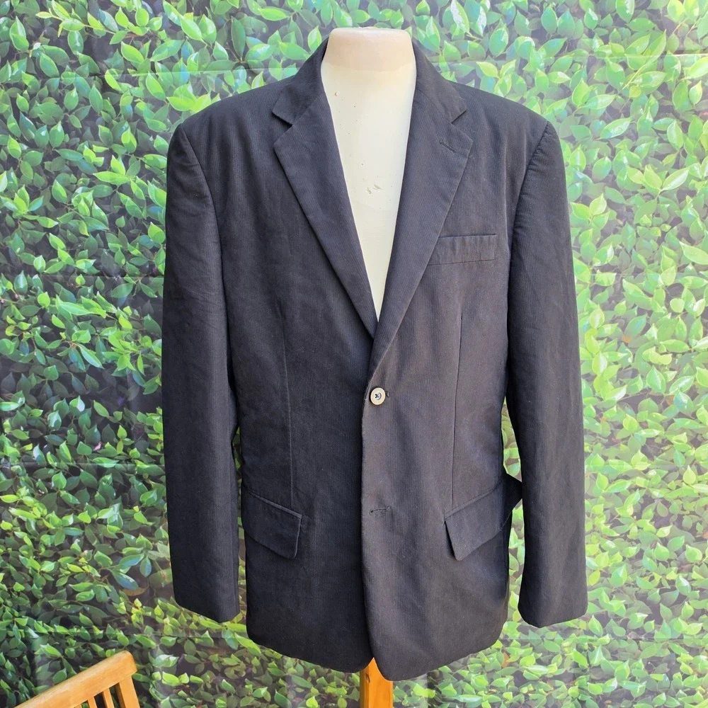 Cubavera Men's Black Blazer Jacket Size 40 Medium Rayon Blend Sport Coat